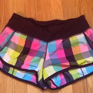 Lululemon Multi Color Checkered Shorts